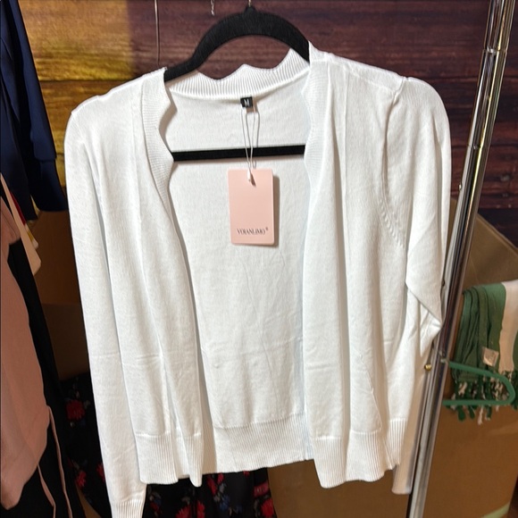 Amazon Sweaters - Ladies medium cardigan shall sweater Women's White Sweater